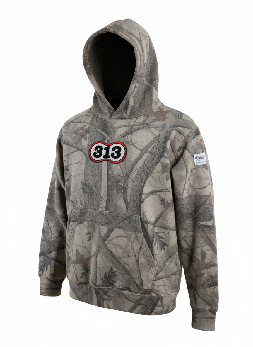FIGO 313 Chenille Camo Hoodie
